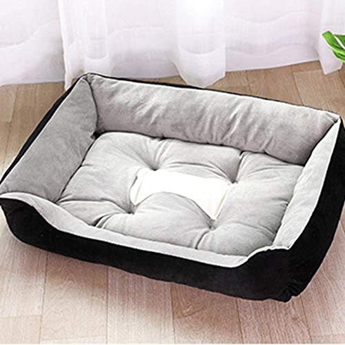 Gulunmun Mode Plüsch Knochen Hundebett für große Hunde Retriever Hundedecke Betten Katze Welpe Matratze Hundekorb für Tier-Black_78x58x13cm von Gulunmun