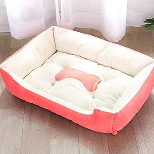 Gulunmun Mode Plüsch Knochen Hundebett für große Hunde Retriever Hundedecke Betten Katze Welpe Matratze Hundekorb für Tier-Pink_78x58x13cm von Gulunmun