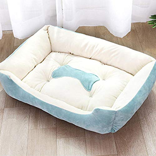 Gulunmun Mode Plüsch Knochen Hundebett für große Hunde Retriever Hundedecke Betten Katze Welpe Matratze Hundekorb für Tier-Sky_Blue_68x48x13cm von Gulunmun