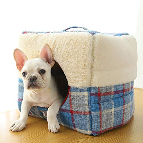 Gulunmun MultifunktionaleHundehaus Warmes Bett Welpen Zwinger Warmes Hundesofa Hundehaus Katzennest Pad Matte Für Kleine Mittlere Hundehaustier Supplie-Blue_35X35X35CM_ von Gulunmun