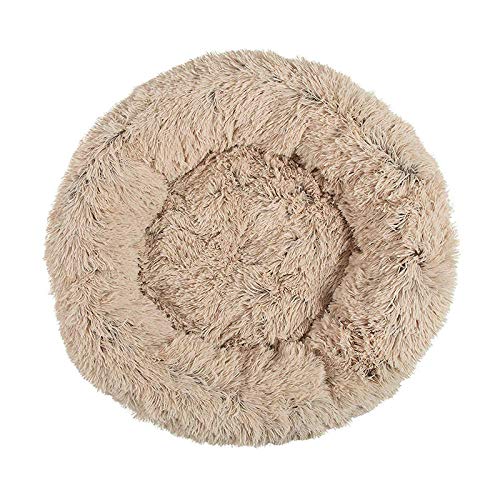 Gulunmun Muti Color Round Hundebett Lounger Mat Puppy Kennel Haustierbett Hundebett Für Hund Katze Winter Warme Schlafmaschine Washable-beige_100_cm von Gulunmun