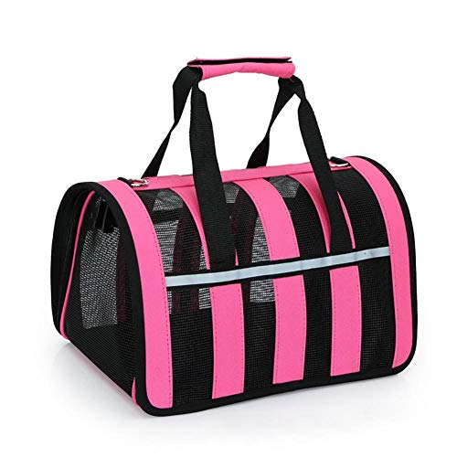 Gulunmun New Pet Carrier Dual-Use-Katze & Hund Träger Faltbare atmungsaktive Mesh Dogs Bag Travel Outgoing tragbare Handtasche für Katzen Kleine Hunde-Hot, Pink, S von Gulunmun