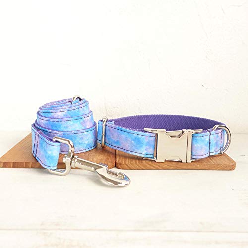 Gulunmun Personalisierte Haustier Halsband Nebel Muster Benutzerdefinierte Name ID Tag Verstellbare Halsbänder Blei Leine Set Free Gravur Hundehalsbänder-Collar_Leash_Set_S von Gulunmun