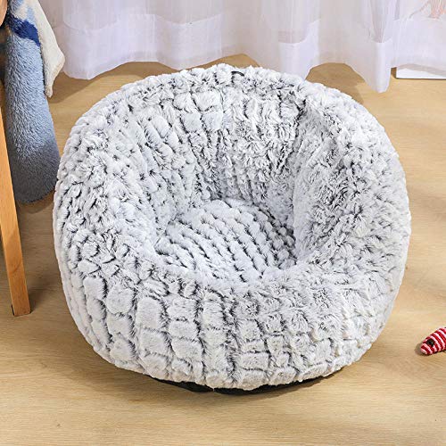 Gulunmun Pet Bed Verstellbare Kordelzug Unbewegliche Hundekatze 2 Farben erhältlich Dick Zart Plüsch Warm Pv Samt Kätzchen Welpe Kennel-Grey_Adjustable_M von Gulunmun