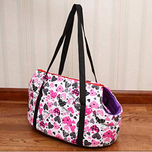 Gulunmun Pet Carrier Dog Rucksack Weiche gemütliche Welpen Katze Hund Taschen Wandern Reisen Pet Bag Chihuahua Schulter Tragetaschen Pet Products-Pink Heart L von Gulunmun