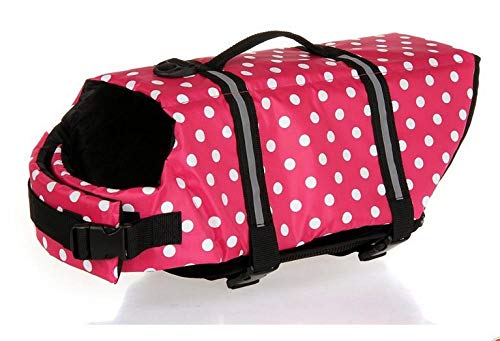 Gulunmun Pet Dog Schwimmweste Sicherheitskleidung 5 Größen Badebekleidung Schwimmweste Kragengeschirr Saver Pet Dog Schwimmschutz Kleidung Summer-Pink Dot Pattern S. von Gulunmun