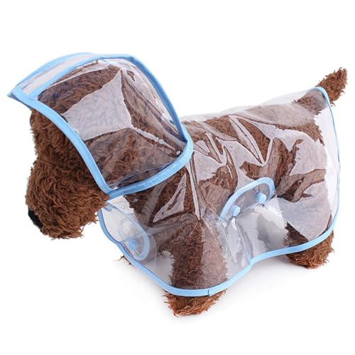 Gulunmun Pet Supplies Hunde-Regenmantel,Wasserdicht,Neuer Transparenter Kunststoff,Modischer Poncho,Personalisierte Farbkanten-Kostüme Für Große Hunde,Blau,4XL von Gulunmun