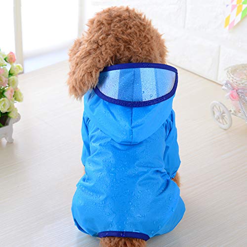 Gulunmun Pet Supplies Hunderegenmantel,Wasserdicht,Farbenfroher Kunststoff-Poncho,Farbkanten-Kostüme Für Große Hunde,Blau,28 von Gulunmun