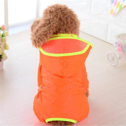 Gulunmun Pet Supplies Hunderegenmantel,Wasserdicht,Farbenfroher Kunststoff-Poncho,Farbkanten-Kostüme Für Große Hunde,Orange,28 von Gulunmun