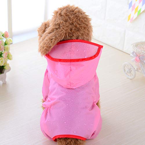 Gulunmun Pet Supplies Hunderegenmantel,Wasserdicht,Farbenfroher Kunststoff-Poncho,Farbkanten-Kostüme Für Große Hunde,Rosa,24 von Gulunmun