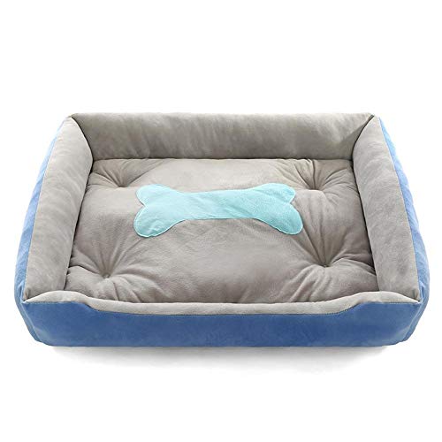 Gulunmun Plus Size Hundebett Matratze Verdickung Warm Pet Bed Mat verfügbar alle Jahreszeiten extra großes Hundebett House Sofa-Blue_75x60x15cm von Gulunmun