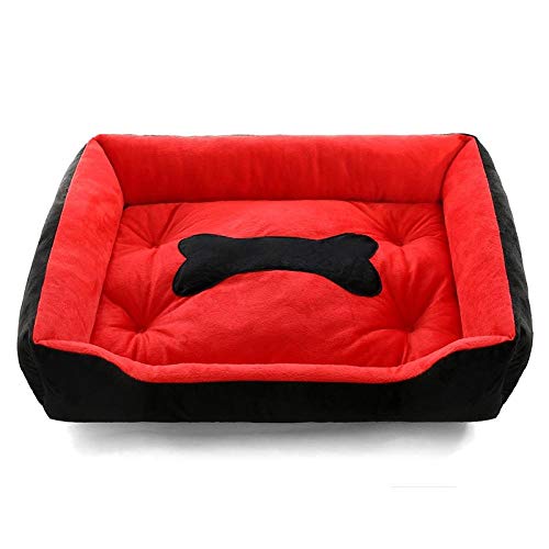 Gulunmun Plus Size Hundebett Matratze Verdickung Warm Pet Bed Mat verfügbar alle Jahreszeiten extra großes Hundebett House Sofa-red_85x66x15cm von Gulunmun