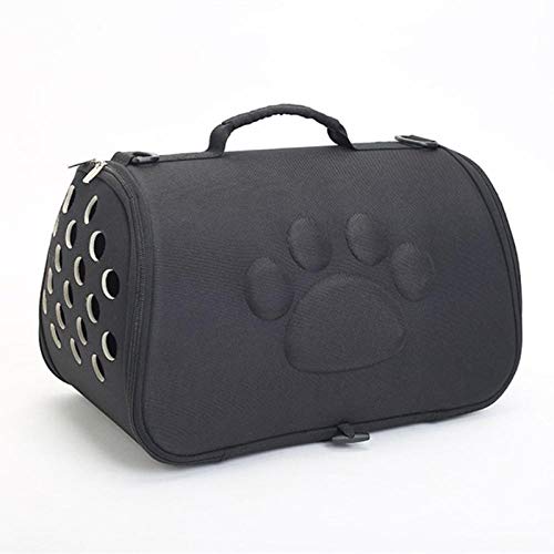 Gulunmun Pure Color Travel Pet Taschen Cat Eva Tragetaschen Atmungsaktiv Faltbar Small Dog Outdoor Einzelner Schulterbeutel Pet Carrying-Black, 42x24x25cm von Gulunmun