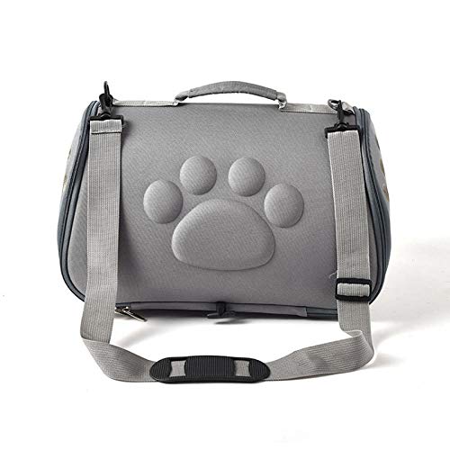 Gulunmun Pure Color Travel Pet Taschen Cat Eva Tragetaschen Atmungsaktiv Faltbar Small Dog Outdoor Einzelner Schulterbeutel Pet Carrying-Grey, 42x24x25cm von Gulunmun