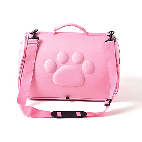 Gulunmun Pure Color Travel Pet Taschen Cat Eva Tragetaschen Atmungsaktiv Faltbar Small Dog Outdoor Einzelner Schulterbeutel Pet Carrying-Pink, 42x24x25cm von Gulunmun