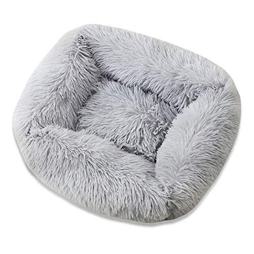 Gulunmun Rechteck Langes Plüsch-Hundebett Anti-Rutsch-Boden Warmer Winter-Welpenkissen-Matte Haustierbedarf für kleine mittelgroße große Hunde-Light_Gray_XL_80X70cm von Gulunmun