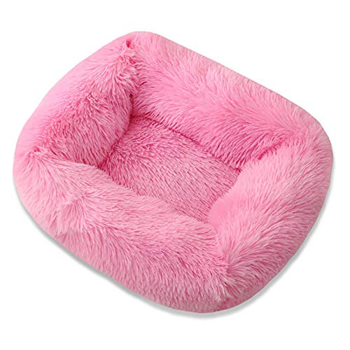 Gulunmun Rechteck Langes Plüsch-Hundebett Anti-Rutsch-Boden Warmer Winter-Welpenkissen-Matte Haustierbedarf für kleine mittelgroße große Hunde-New_Pink_L_66X56cm von Gulunmun