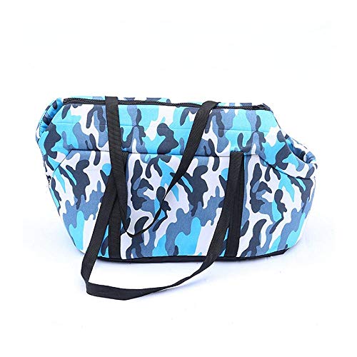 Gulunmun Reise-Hundetragetasche Welpen-Handtasche Haustier-Hundekatze, die Umhängetaschen trägt Tarnung-Hundekatzen-Tragetasche Breathable Hundezubehör-Blau S von Gulunmun