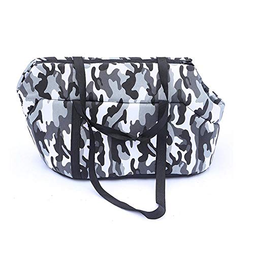 Gulunmun Reise-Hundetragetasche Welpen-Handtasche Haustier-Hundekatze, die Umhängetaschen trägt Tarnung-Hundekatzen-Tragetasche Breathable Hundezubehör-Graues S von Gulunmun