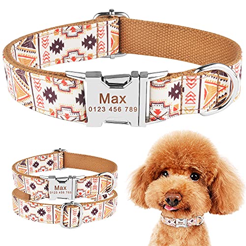 Gulunmun Robustes, personalisiertes Hundehalsband aus Nylon, individuell graviert, weiblich, männlich, Welpenname, XS (21-31 cm) __ von Gulunmun