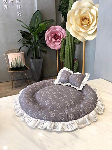 Gulunmun Runde Hundematte Katze Sofa Haustierbett Schlaf Katze Welpe Weiches Haus Herbst Winter Nest Zwinger-6_M_65cm von Gulunmun