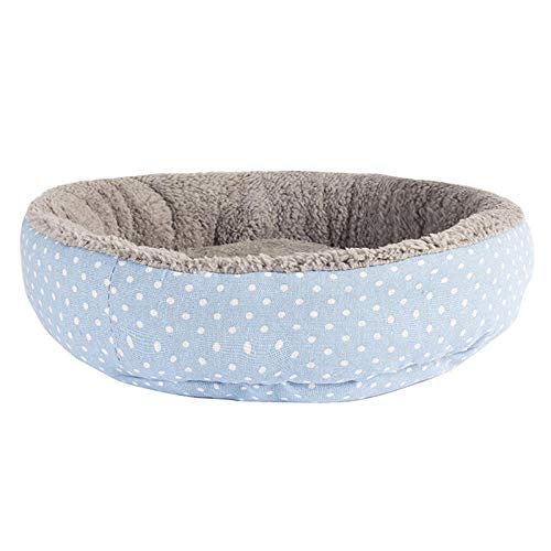 Gulunmun Rundes Bett für Hunde Weiches Haustierbett SHU Cotton Hundekatzenkissen Maschinenwäsche Haustierhütte für Welpenkätzchen 3Größen erhältlich Big Size-Light_Blue_dots_L von Gulunmun