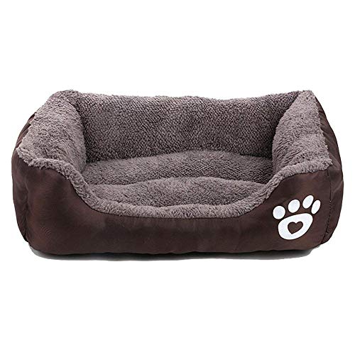 Gulunmun S-3XL Hundebett Pfote Haustier Sofamatte Wasserdichter Boden Weiches Fleece Warmes Katzenbett Matratze Haus Petshop-Brown_XXXL von Gulunmun