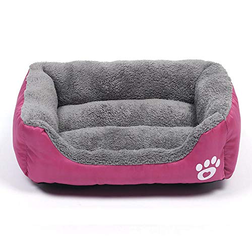 Gulunmun S-3XL Hundebett Pfote Haustier Sofamatte Wasserdichter Boden Weiches Fleece Warmes Katzenbett Matratze Haus Petshop-Rose_XXXL von Gulunmun