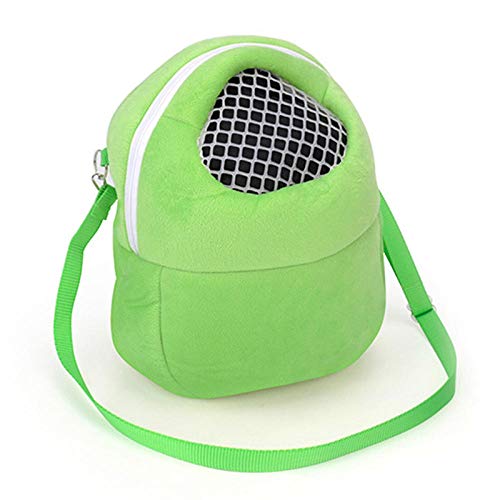 Gulunmun Small Pet Backpack Outing Tragbare Baumwollnest Mesh Atmungsaktive Hamster-Umhängetasche Cat Carrier-Green, S von Gulunmun