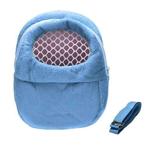 Gulunmun Small Pet Carrier Hamster Chinchilla Travel Warme Taschen Meerschweinchen Tragetasche Bag-Blue, M von Gulunmun