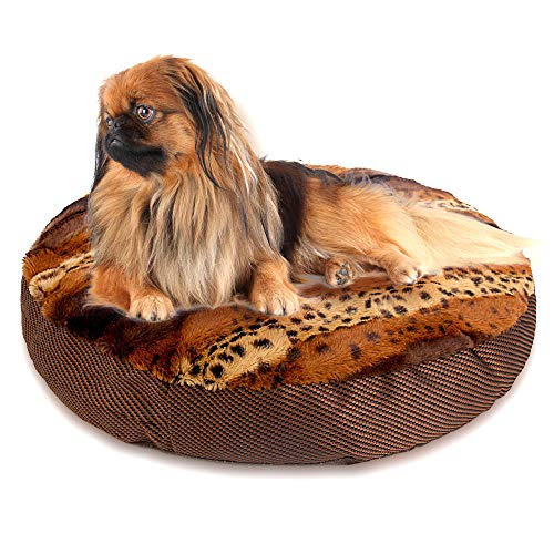 Gulunmun Super Weiche Warme Haustierbett Puupy Hund Katze Hundehütte Plüschmatte New Dog House Fashion Design Heimtierbedarf-Burgundy_Diameter60xH11cm__ von Gulunmun