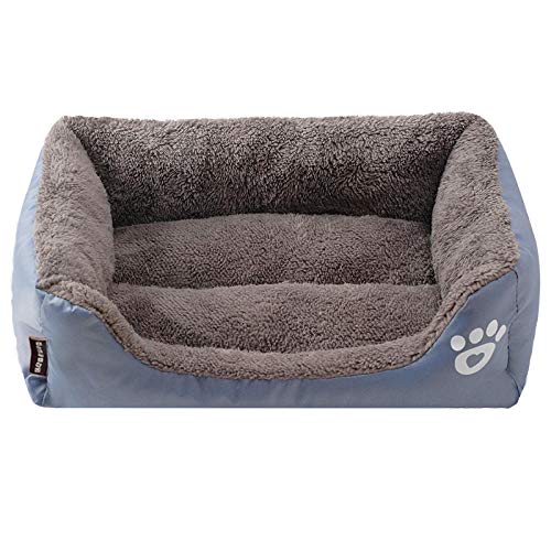 Gulunmun Tiere Katze Liefert Große Hundekissen Korb Zwinger Haustiere Hausmatte Korb Für Große mittelgroße Hundebett Katze Panier Hund House-Grey_L_68cmx55cmx16cm von Gulunmun