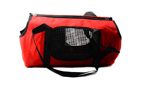 Gulunmun Tragetaschen für Haustiere Reisetragende Umhängetasche für kleine Hunde Ausgehende Katze Tragetasche für Hunde Atmungsaktive Haustierhandtasche-Rot 33X16X21CM von Gulunmun