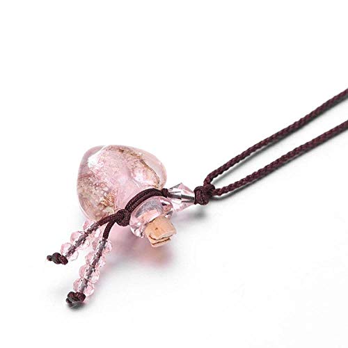 Gulunmun Urnen Hundesärge & -Urnen Seele Anhänger Halskette Mini Urne Herz Haustier Feuerbestattung Urnen Denkmäler Urne Reiseverlauf Urnen Lampwork Glasflasche Für Hunde Katzen Vogel-Pink von Gulunmun