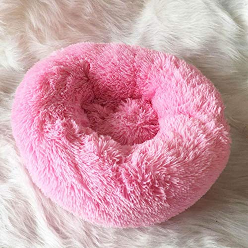 Gulunmun weiche Plüsch Hundebett Runde Zwinger Katze Welpen Schlafsofa Senior Comfort House warme Haustier Matratze-Pink_XS_Diameter_40 von Gulunmun