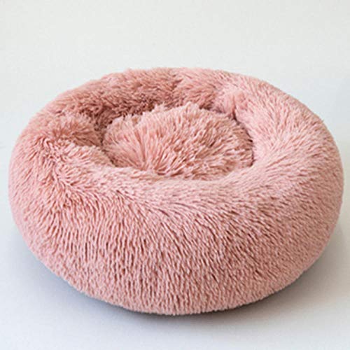 Gulunmun weiche Plüsch Hundebett Runde Zwinger Katze Welpen Schlafsofa Senior Komfort Haus warme Haustier Matratze-Dark_Pink_XL_Diameter_80 von Gulunmun