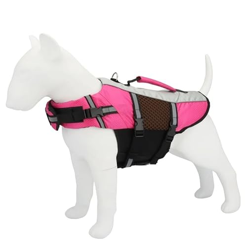 Haustier Hund Schwimmweste Sicherheitskleidung Schwimmweste Schwimmkleidung Badebekleidung Für Kleine Große Hunde Bequeme Hundejackenzubehör,Rose,XL von Gulunmun