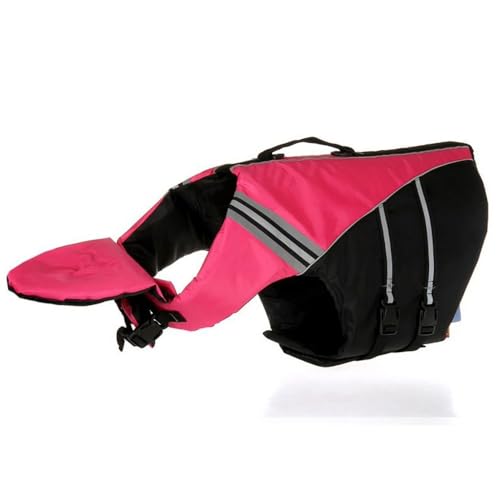 Haustier Hund Schwimmweste Sicherheitskleidung Schwimmweste Schwimmkleidung Sommer Badebekleidung Für Kleine Große Hunde Französische Bulldogge Hundezubehör,Pink,XL von Gulunmun