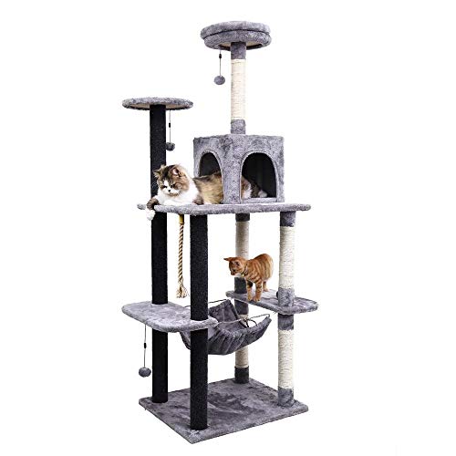 Haustier Katzen Baum 3 Arten Haus mit hängenden Kugeln Katzen Eigentumswohnungen Klettergerüst Möbel Scratchers Post für Kätzchen Katze Spielen Toys-AMT0005_M__ von Gulunmun