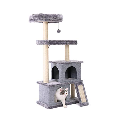 Haustier Kratzbaum grau Katze s Baum Katze s Klettergerüst universelle Haustier Spielen Möbel Tiere Spielzeug Haus Bett Katze Gift-AMT0030GY_XL__ von Gulunmun