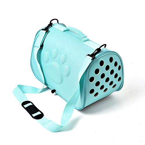 Haustierrucksack Katzentasche Hunderucksack für kleine Hunde Transportbox Fluggesellschaft Hundetransportbox Reisehundetasche Rosa/Grau/Gold/Schwarz-Grün, L von Gulunmun