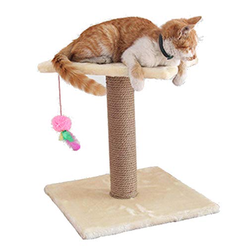 Haustierspielzeug Für Katzen Klettergerüst Kratzbaumspielzeug Kratzkissen Katzenkratzspielzeug Springplatte Cat House-beige_36X36X38CM von Gulunmun