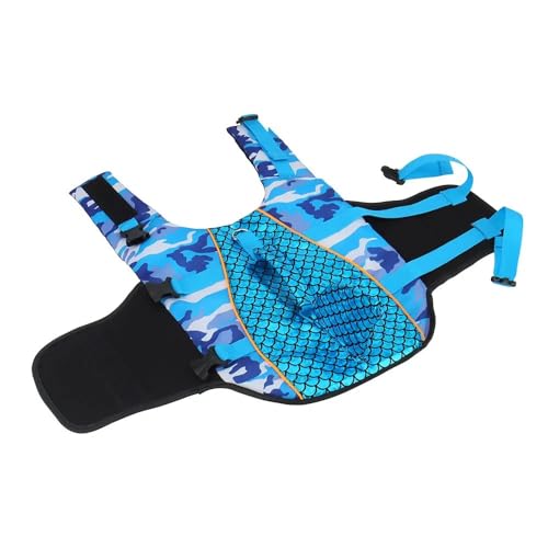 Hundeschwimmbekleidung Sicherheitskleidung Weste Schwimmanzug Outdoor Haustier Hund Float Schwimmweste Weste,Blau,XL von Gulunmun