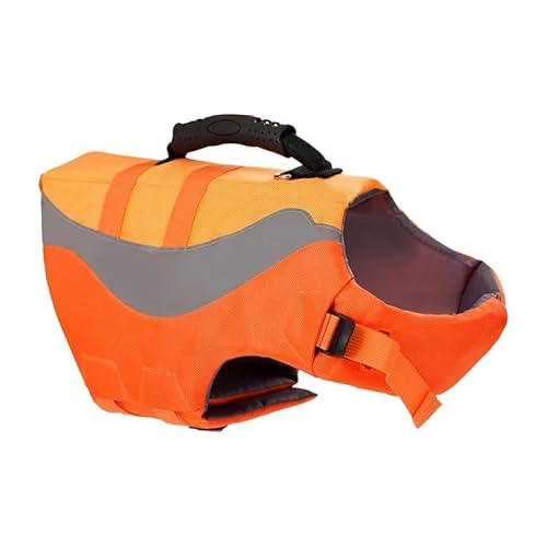 Hundeschwimmweste,Reflektierende Schwimmweste Für Haustiere,Zum Bootfahren,Schwimmen,Leine,Ring,Kleiner,Mittelgroßer Welpe,Lebensretter,Schwimmender Badeanzug,Orange,XL von Gulunmun