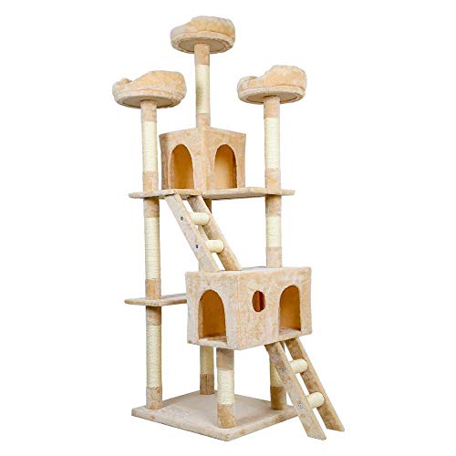 Katzenkratzbäume Katzenkratzbaum Tower Kätzchen Kratzbäume Sisal Rope Pet Toy-White_L__ von Gulunmun