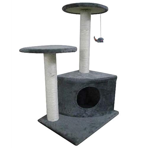 Katzenspielbaum 70 cm Grau Plüsch Katzenkratzer Haushalt Einfach Vier Jahreszeiten Katzenspielzentrum Wurf Kleine Katzenhauskatzen Gym-Navy_Blue_M__ von Gulunmun