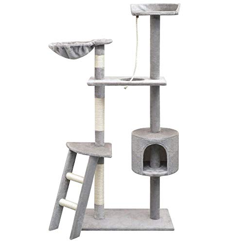 Kratzbaum Grosse Katzen Kletterbaum Stabiler 150 cm Kratzbaum Mit Sisal-Kratzbäumen Kratzbaum-Kratzbäume Cat Gym Play Center Für Multi-Katzen-Grey_L__ von Gulunmun