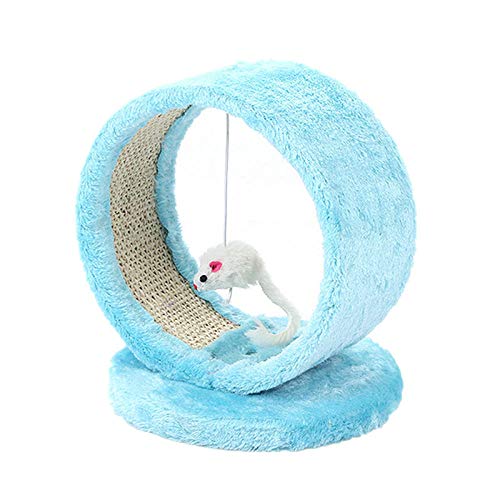 Kratzbaum Grosse Katzen Kletterbaum Stabiler Katzenkratzbaum Pet Play Spielzeug Maus Möbel Kratzbaum Klettergerüst Katzenkratzmöbel Pet Product Jumping Toy Pink/Blue-Blue_One_Size von Gulunmun