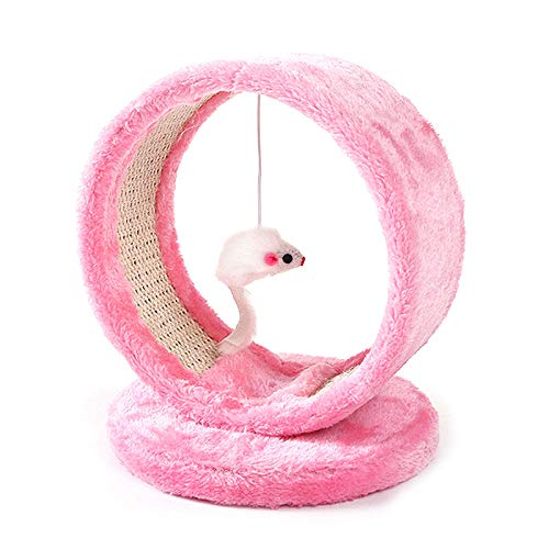 Kratzbaum Grosse Katzen Kletterbaum Stabiler Katzenkratzbaum Pet Play Spielzeug Maus Möbel Kratzbaum Klettergerüst Katzenkratzmöbel Pet Product Jumping Toy Pink/Blue-Pink_One_Size von Gulunmun