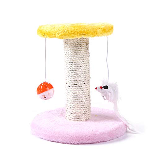 Kratzbaum Grosse Katzen Kletterbaum Stabiler Lustige Plüsch Katze Klettern Regal Kratzbaum Pet Play Spielzeug Maus Kratzen Doppel Hängende Kugelpfosten Klettergerüst Katze Furniture-A2_20X20X22 von Gulunmun